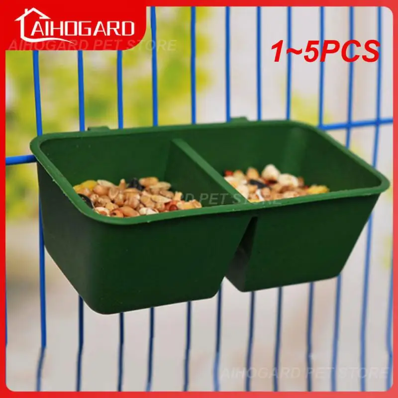 1~5PCS Creative Double Groove Bird Feeder Food Tray Parrot Waterer Hanging Animal Water Bowl Bird Supplies Drinking Cups Pet 1