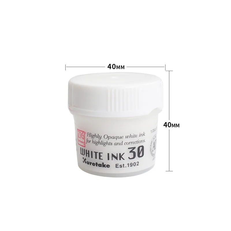 Japan Kuretake White High-gloss Watercolor Ink 30ML Opaque