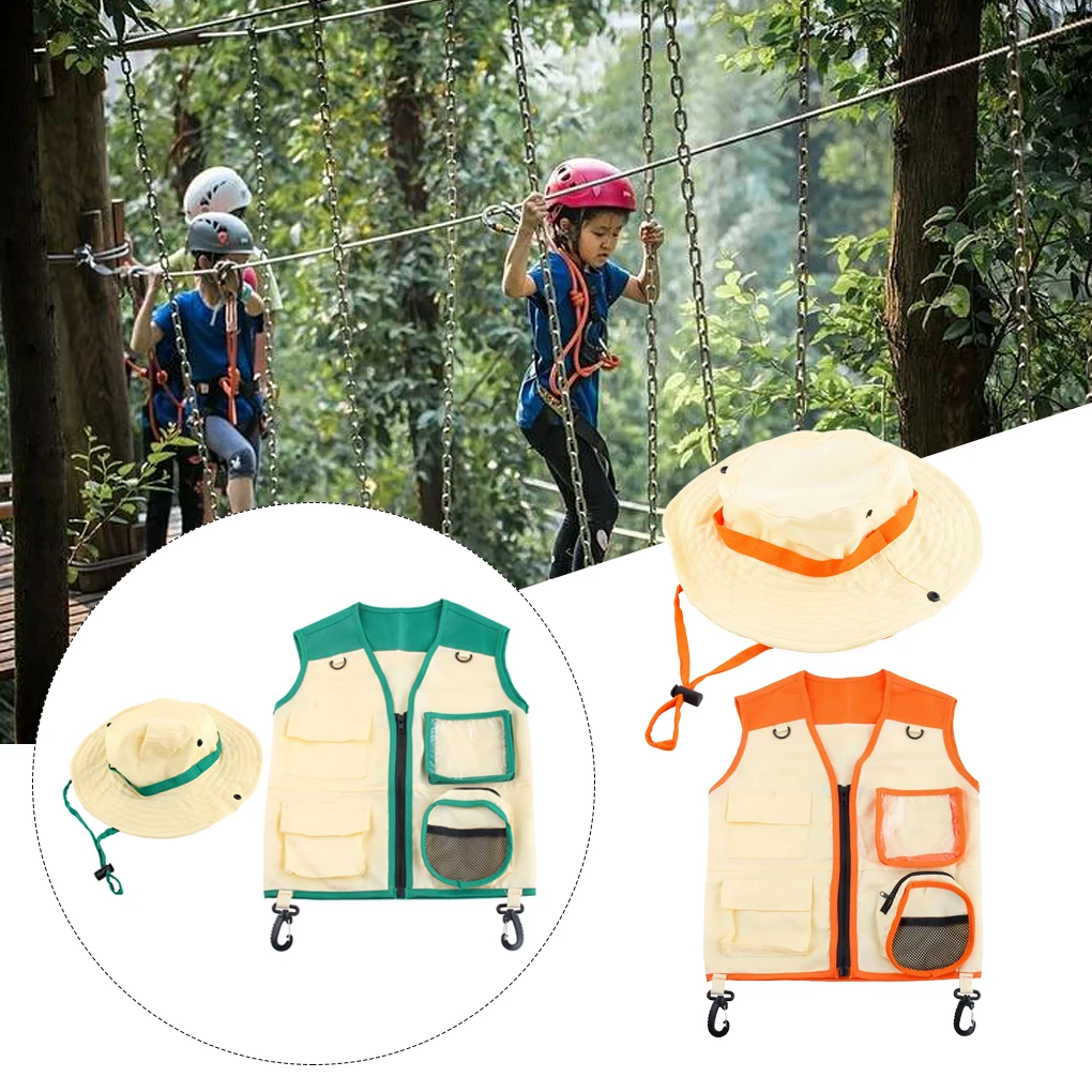 Kids Outdoor Adventure Vest Hat Kids Insect Explorer Vest Hat Kit Outdoor  Camping Fishing Adventure Clothing School Party Boys Girls Outfit with