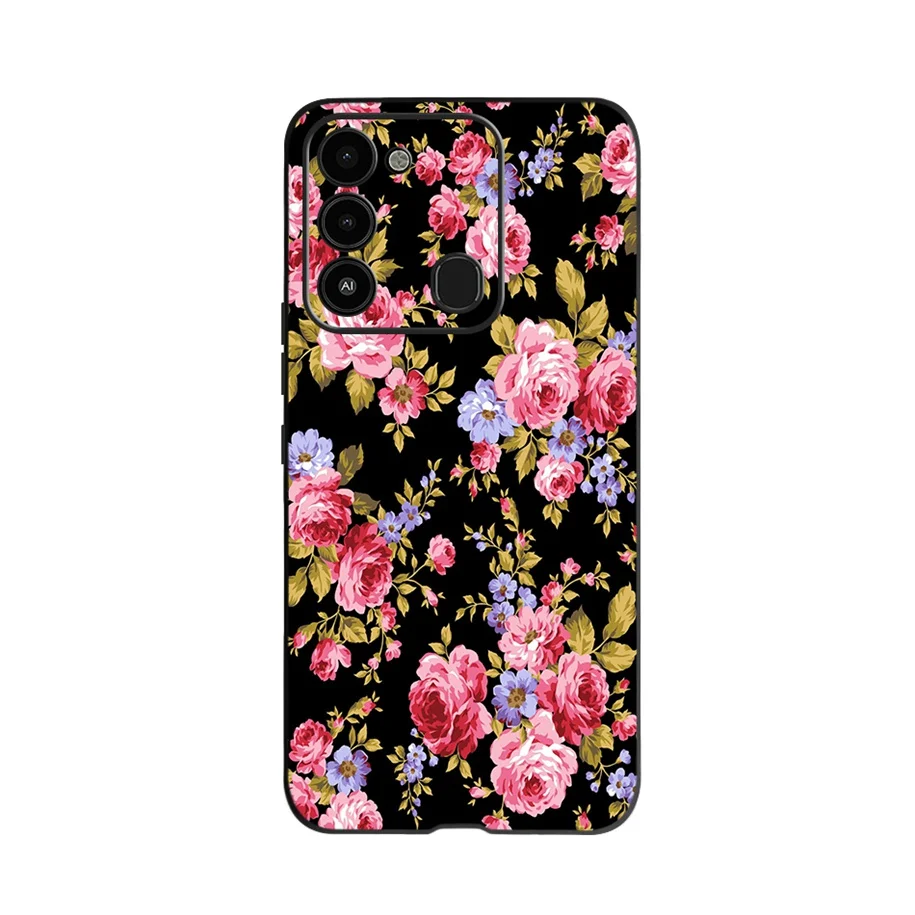 mobile pouch For Tecno Spark Go 2022 Case Fashion Flower Printed Protective Cover For Tecno Spark 8C Phone Case SparkGo KG5 Coque Soft Fundas flip cover with pen Cases & Covers