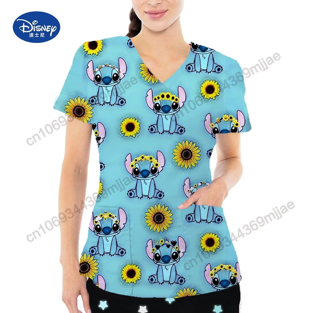 

Disney Women's T-shirts for Women Summer 2023 Nurse Uniform Pocket Traf 2023 Woman Kpop Shor Sleeve Ee Shir T Shirt Y2k Tops Yk2