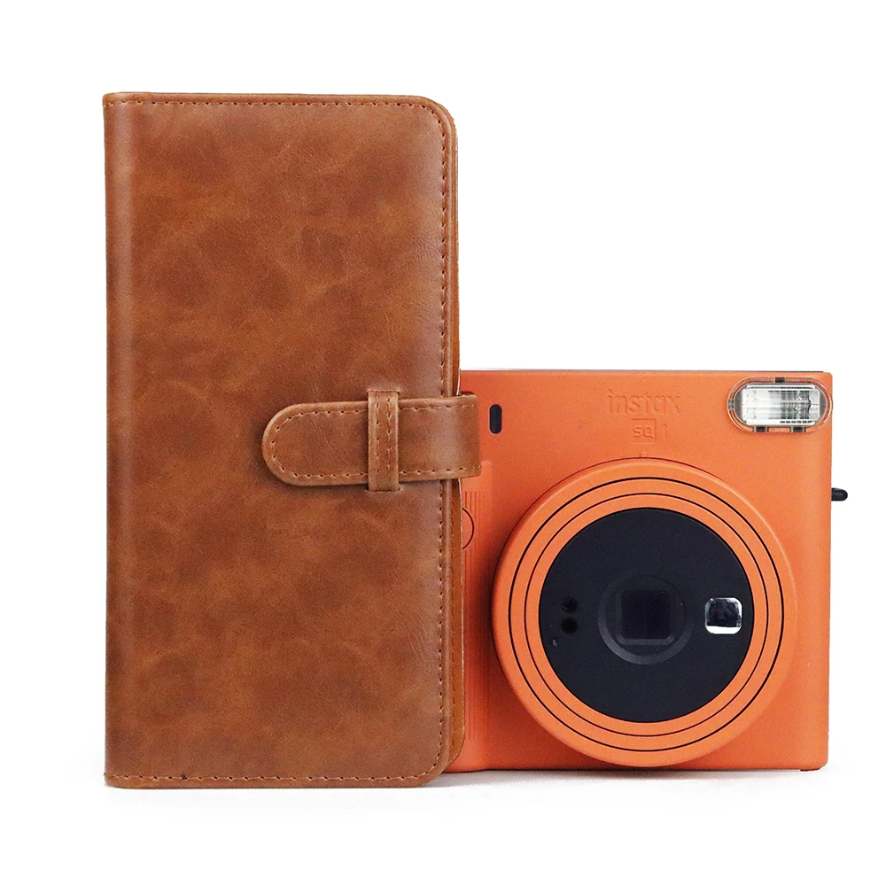 New Soft PU Leather 80 Pockets Photo Album Storage Book For Fujifilm Instax Square SQ1 SQ6 SQ10 SQ20 SP-3 Printer Films Paper