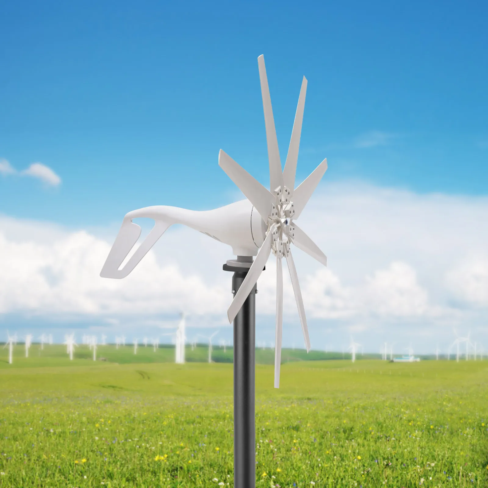 For Wind System 600W Wind Turbine Generator Kit + Charge Controller 200w wind generator 5 blade wind solar vertical generator windmill for streetlight ne 200r permanent magnet generator