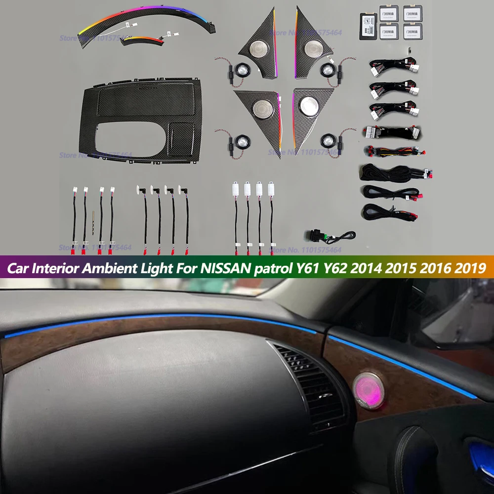 

For NISSAN Patrol Y61 Y62 2014 2015 2016 2019 Interior Ambient Light Inter Decorate Light Touch Style Car Inside illuminate Lamp