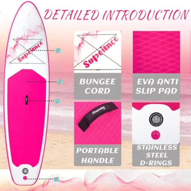Inflatable Stand Up Paddle Board for adults and youth of all skill levels, made with upgraded glue-free hot melt technology, 10