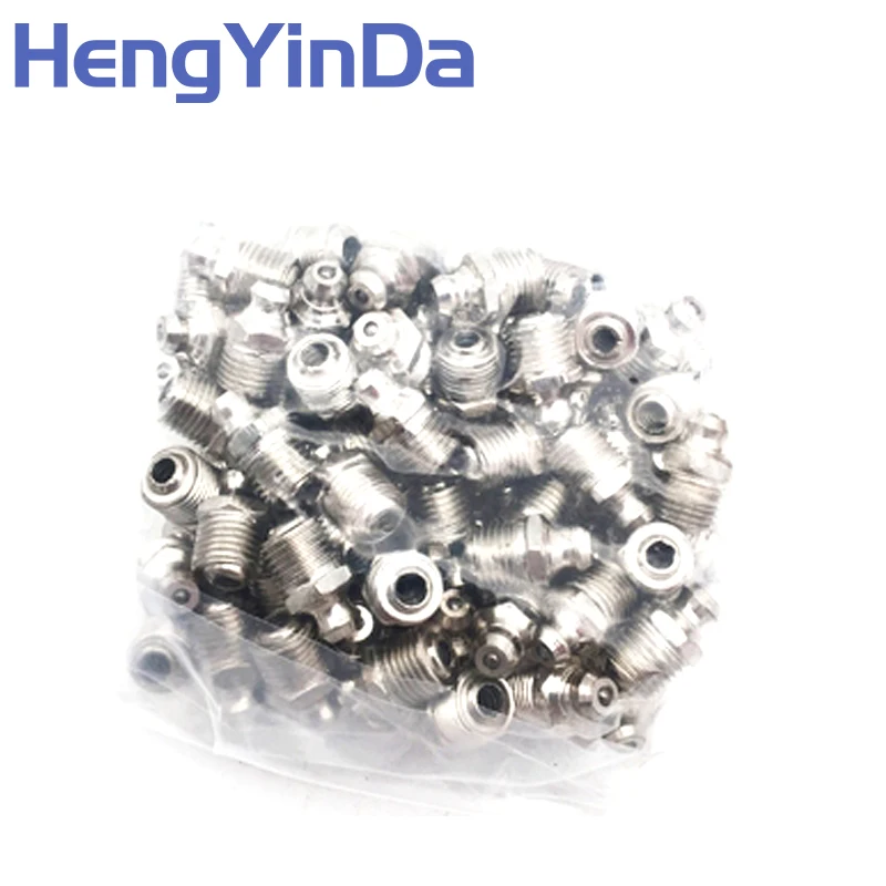 Grease gun nozzle m10 national standard nickel-plated straight nozzle car truck excavator forklift universal set grease