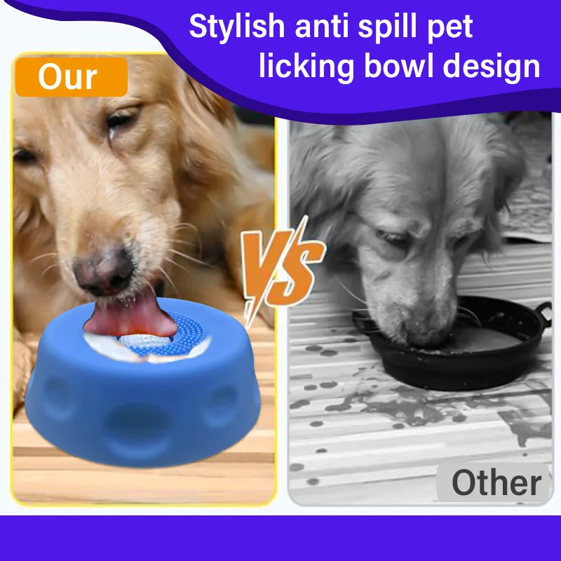 Slow Feeder Dog Bowl Silicone Anti-slip Interactive Puzzle Toy_voghion.com