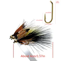 5pcs Woolly Bugger Streamers Fly Fishing Lures Brass Bead Head 2
