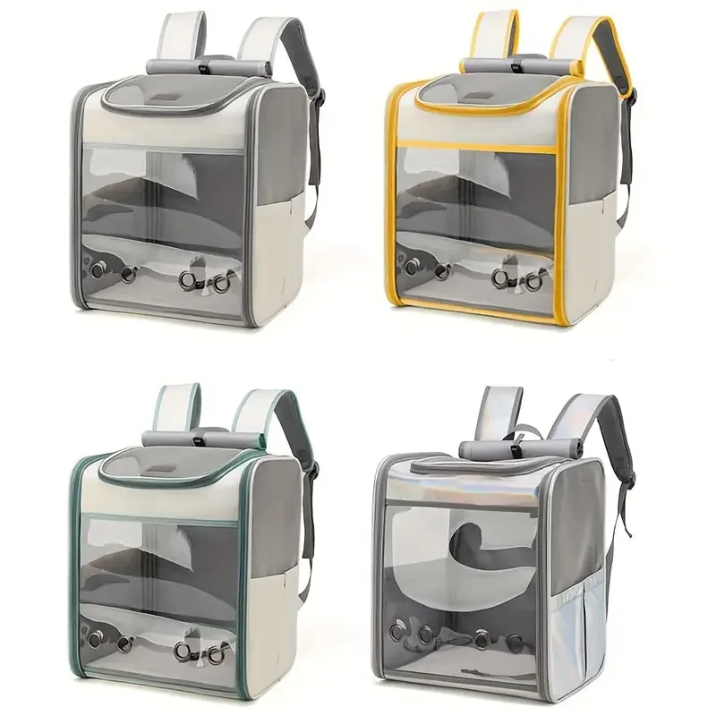 Manufacturer Supplies Cat Bags Carrying Pet Backpacks Portable Transparent Large Space Cat Supplies Breathable Window Backpack