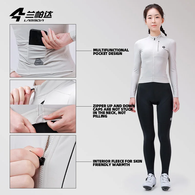 Lameda Cycling Apparel Warm Breathable Cycling Jersey Winter Autumn Bicycle Clothing Anti Pilling Multi Pocket Jacket