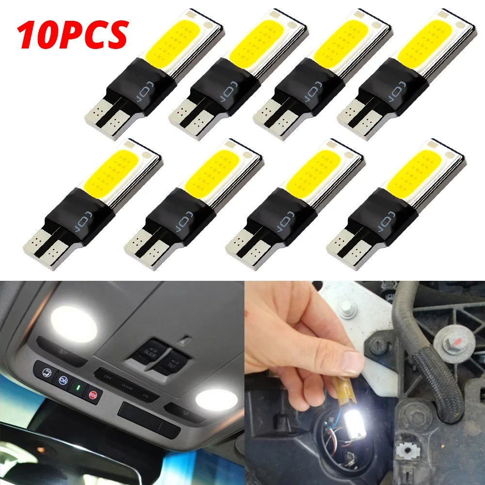 10X Белый Синий Красный авто Led 194 DC 12V COB Canbus без ошибок чтения ламп боковой маркер резервный парковочный сигнал багажник дальнего света