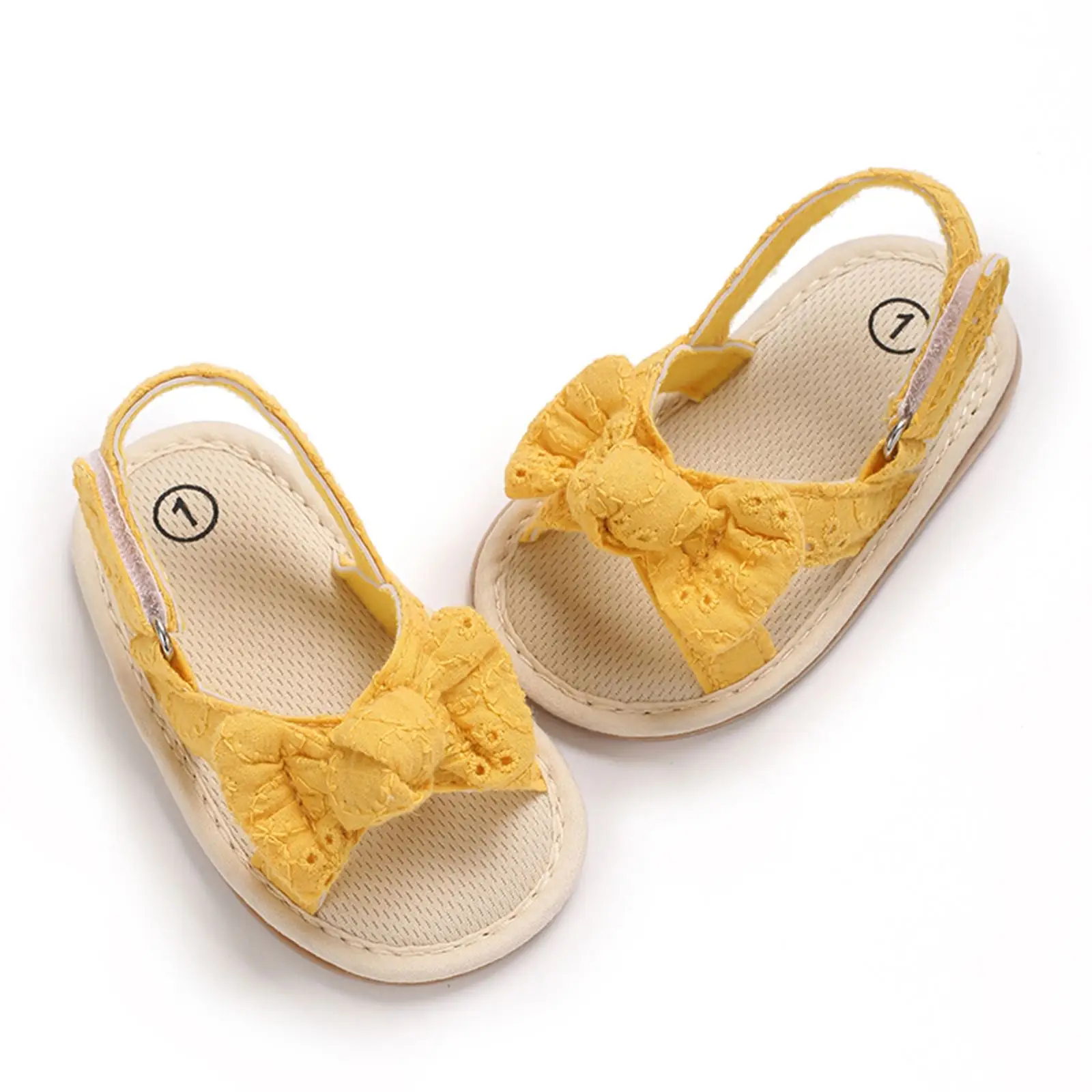 Cute Bowknot Baby Girls Sandals Breathable Open Toe Soft Sole Walking Shoes Summer Casual Shoes for Beach Toddler