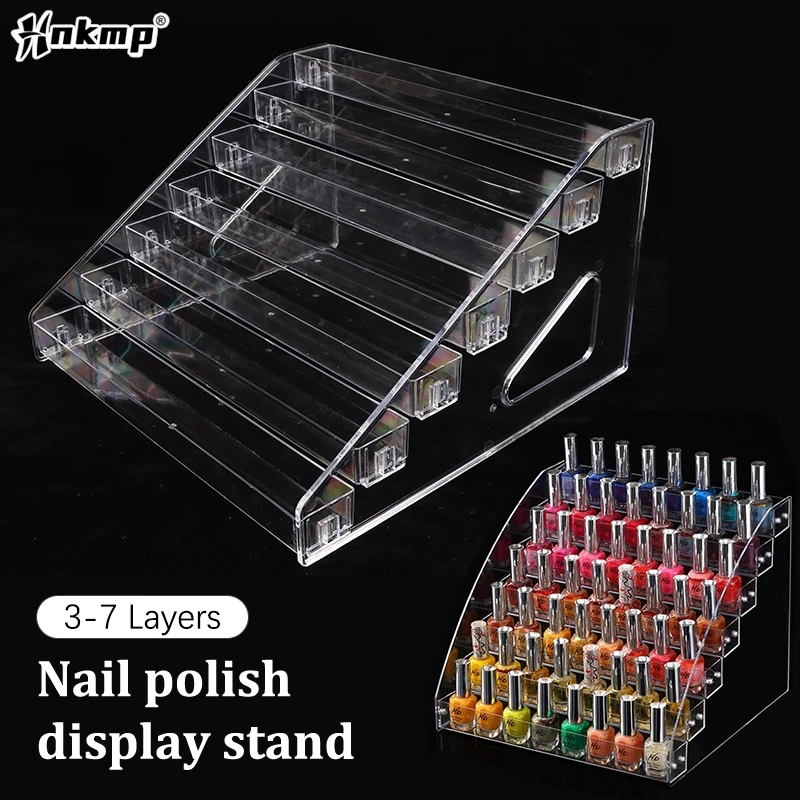 3/4/5/6/7 Layers Nail Polish Display Stand Clear Cosmetic Display Rack ...