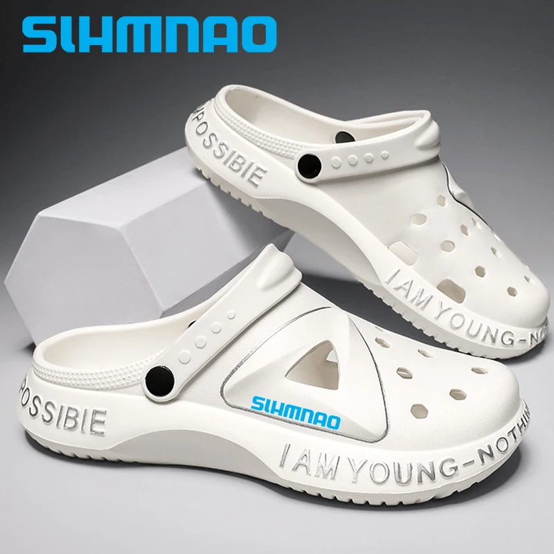 

2024 Summer Men's Anti Slip Fishing Shoes, Wear-resistant Baotou Garden Slippers, Outdoor Fishing Beach Sandals, Indoor Slippers