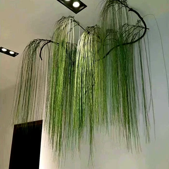 Simulazione di foglie di erba di plastica artificiale piante finte da appendere alla parete decorazione della casa Plantas Artificiales accessori per la casa 1