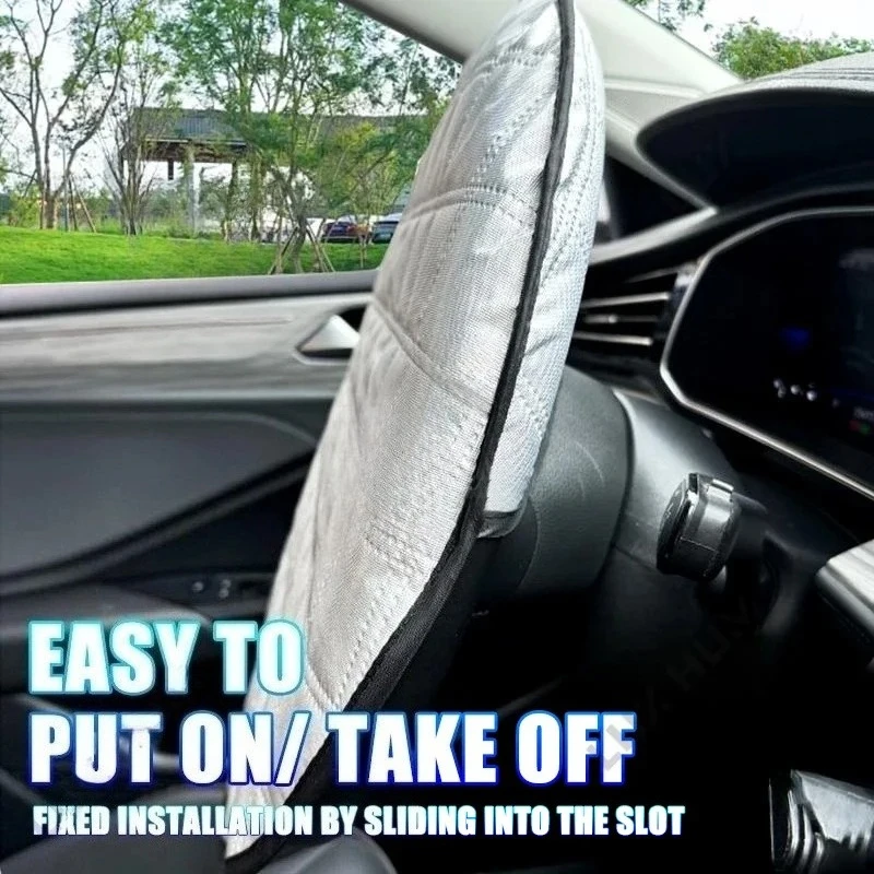 42CM Universal Car Steering Wheel Sun Shade Cover UV Blocking