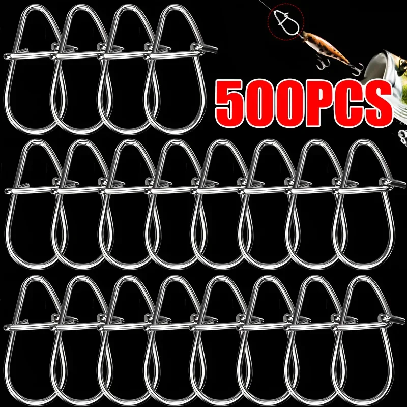 Stainless steel gourd snap safety fast clip 100/500pcs fishing lure rigs connector tool
