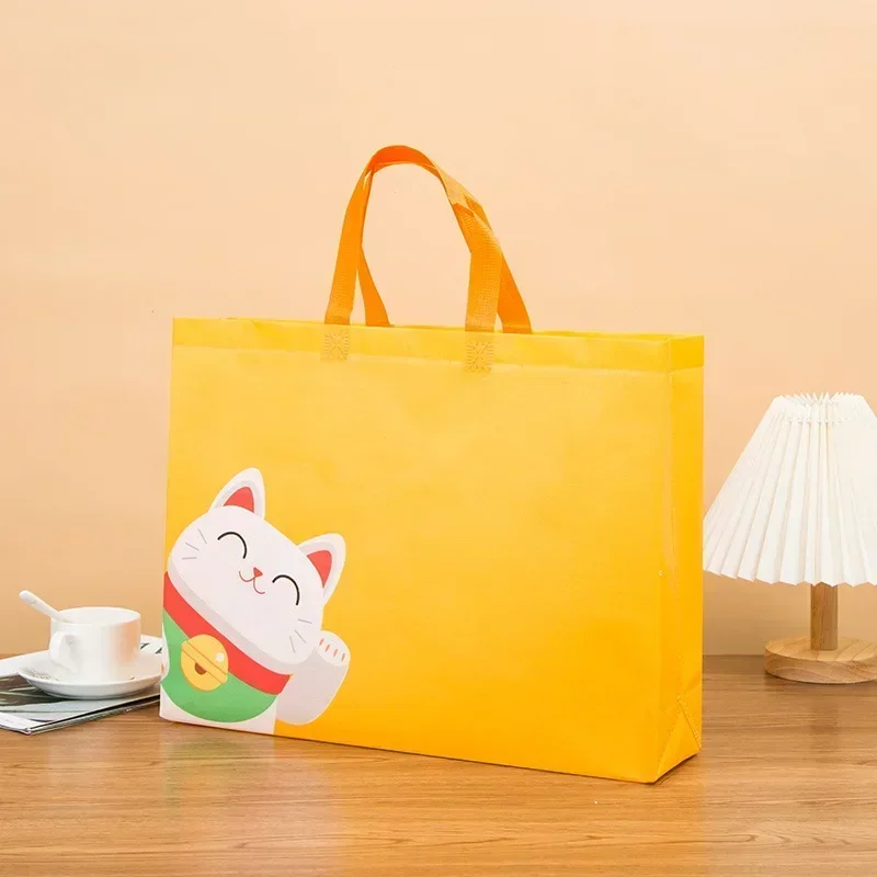 10PCS Coated Non-woven Fabric Bag Clothing Nonwovens Pack Handbag Environmentally Friendly Gift Shopping Packaging Bag 6