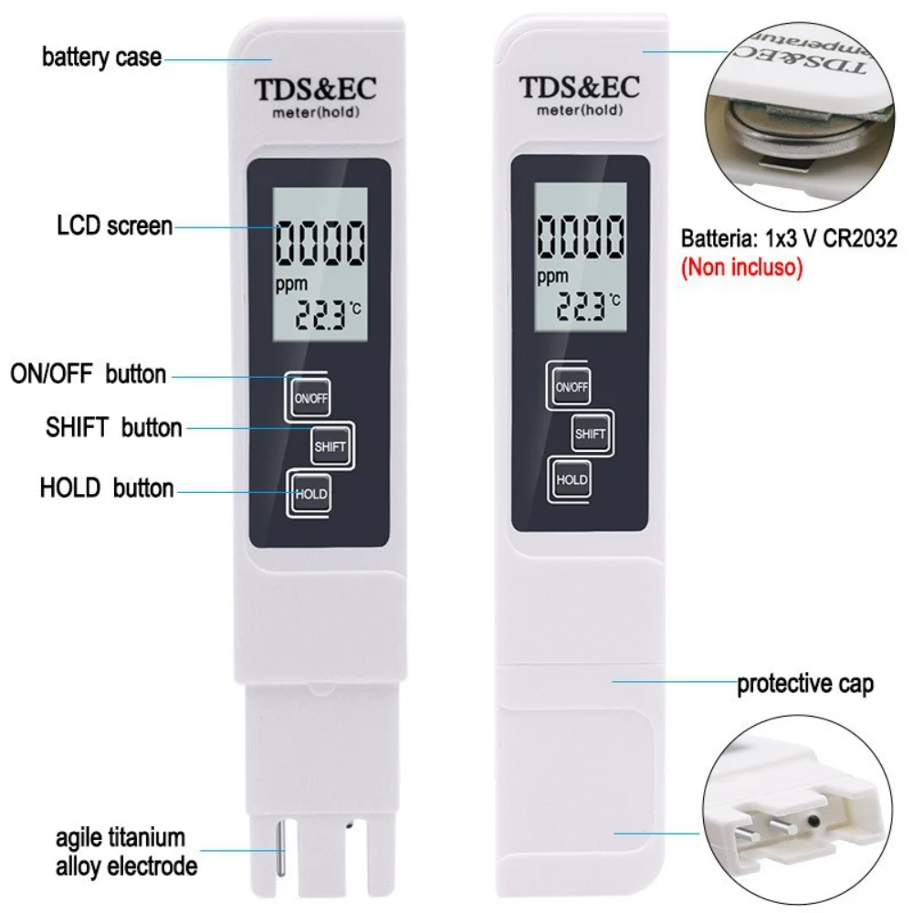 TDS Meter, Sonkir TDS01 3-In-1 TDS/EC/TEMP Meter