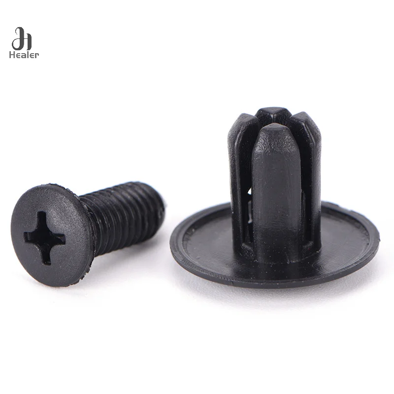 Auto Fasteners Rivets Clips 50pcs 6/8mm Car Bumper Door Panel Fender Liner Clips Retainer Plastic Auto Fasteners Rivets Screw