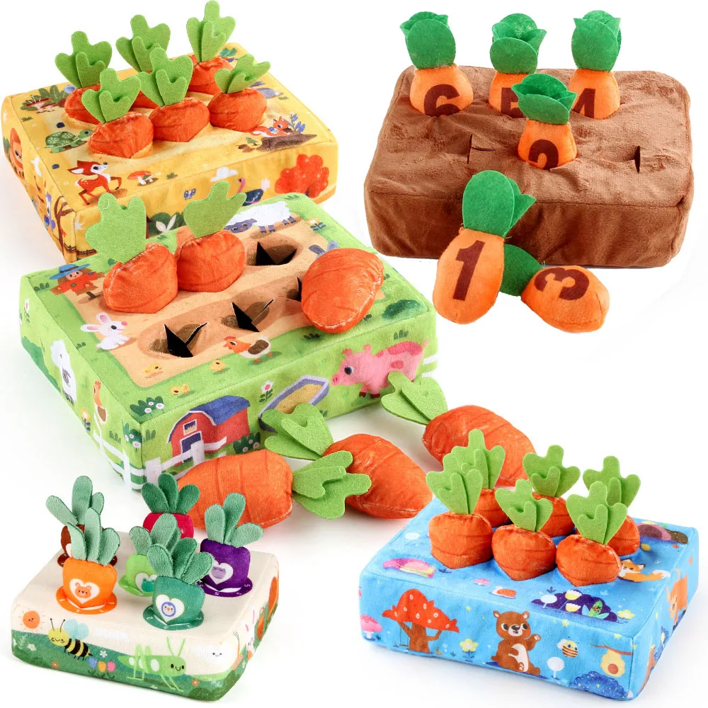 

Plush Pulling Carrot Toy for Early Education Colorful Developing Radish Games Baby Children Boy Girl Learning Sensory Toys Gift