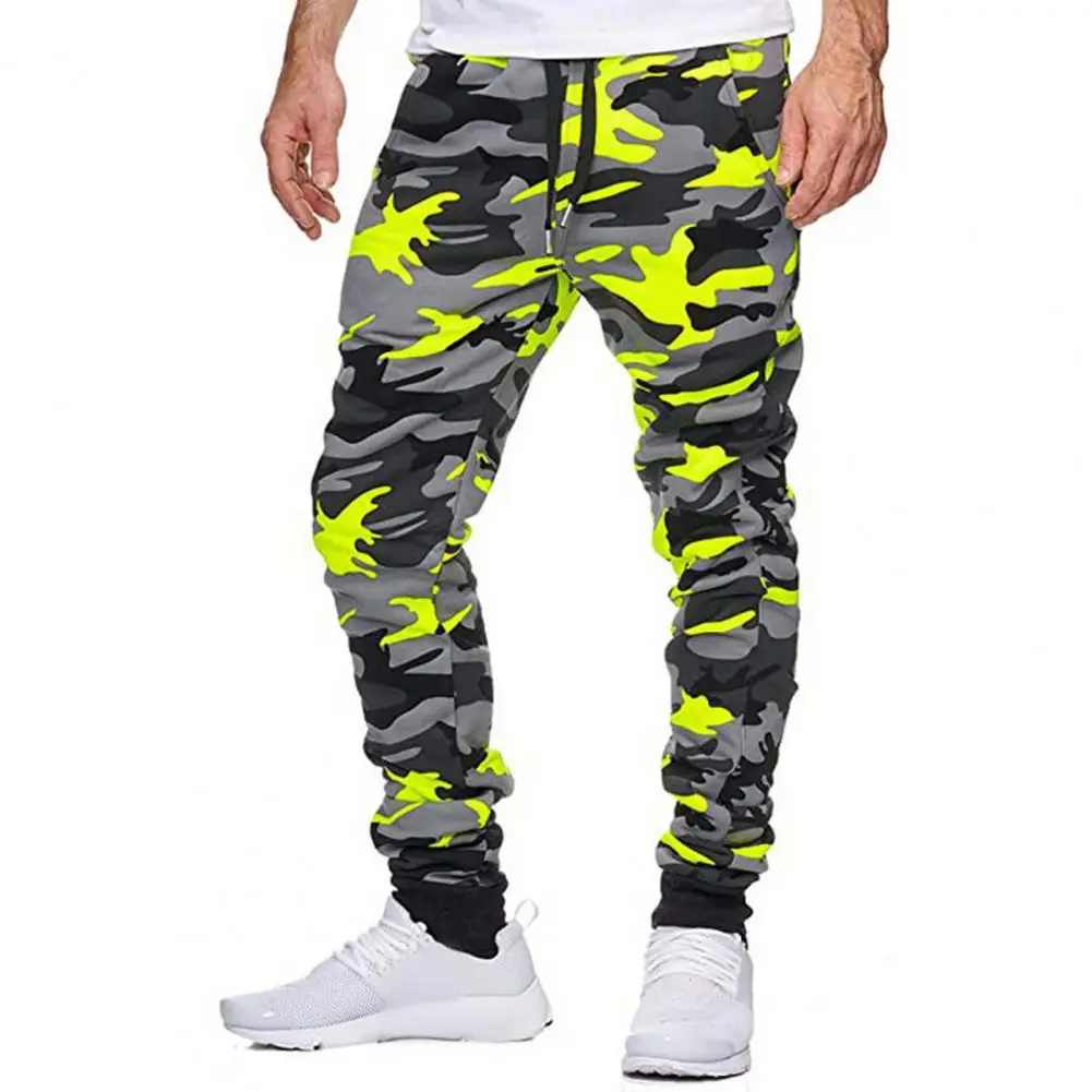 

Casual Sweatpants Men's Camouflage Print Elastic Waist Jogging Pants for Autumn Winter Sports Casual Trousers with Drawstring