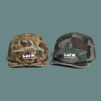Cappellino da Baseball Vintage Camo a 5 Pannelli per Uomo e Donna, con Lettere Ricamate in Cotone e Rete, per Uso Quotidiano e Streetwear