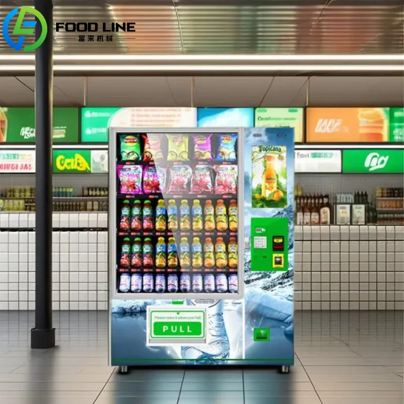 Custom commercial combination vending machine Beverage snack Non-refrigerated food dispenser Support credit card coin payment