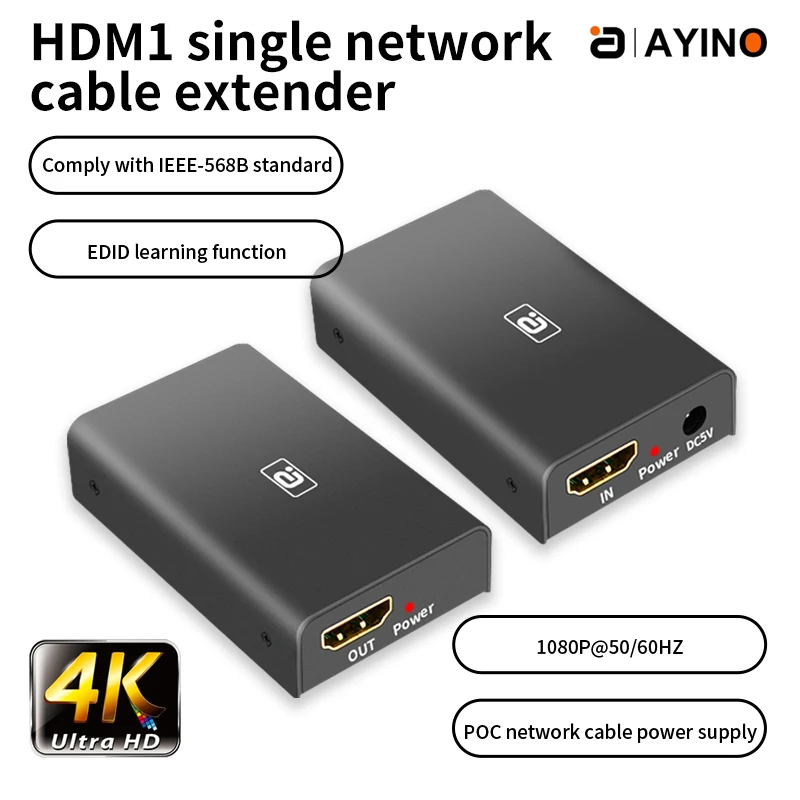 Extender HDMI RJ45 4K extender 60M HD 1080P IEDID audio over ethernet for PS4 apple TV PC laptop HDTV |