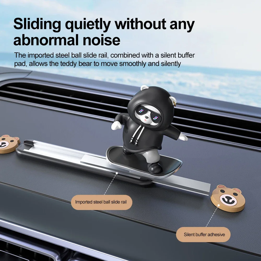 Car Ornaments Bear Sliding Zinc Alloy