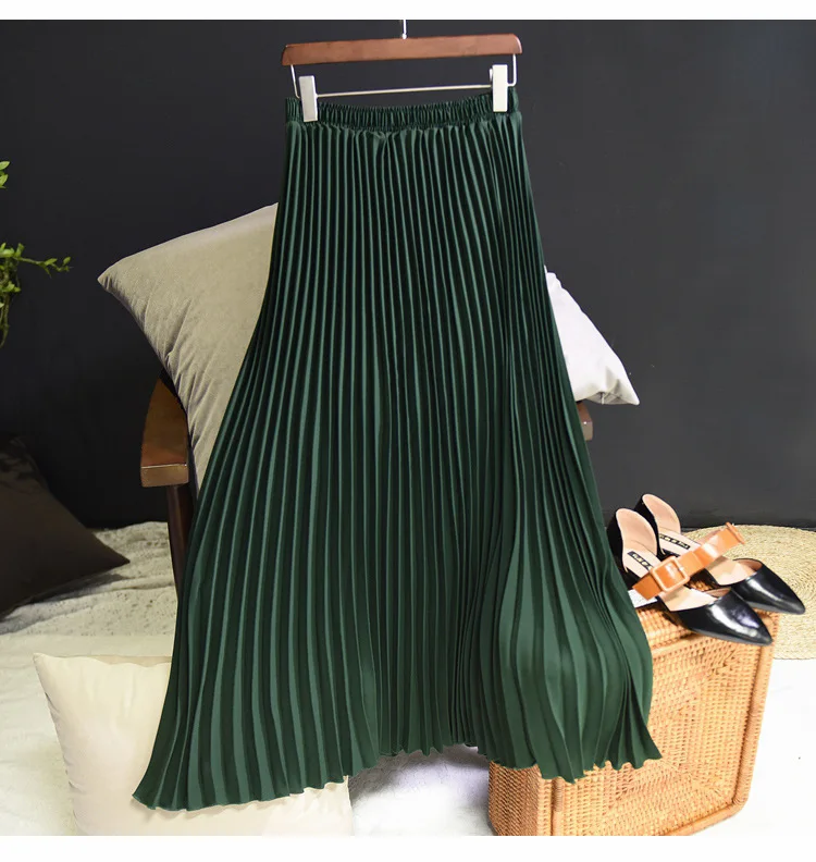 white pleated skirt TINT ERA High Waist Skirt Spring Autumn New Temperament Thin Chiffon Hand-pressed Crepe Pleated Large Swing A-line Skirts Women crop top and skirt