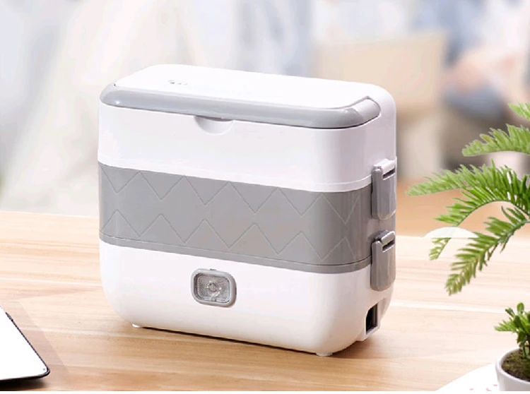 220V Electric Lunch Box Rice Cooker Portable Heating Bento Box Stainless Steel Lunch Box