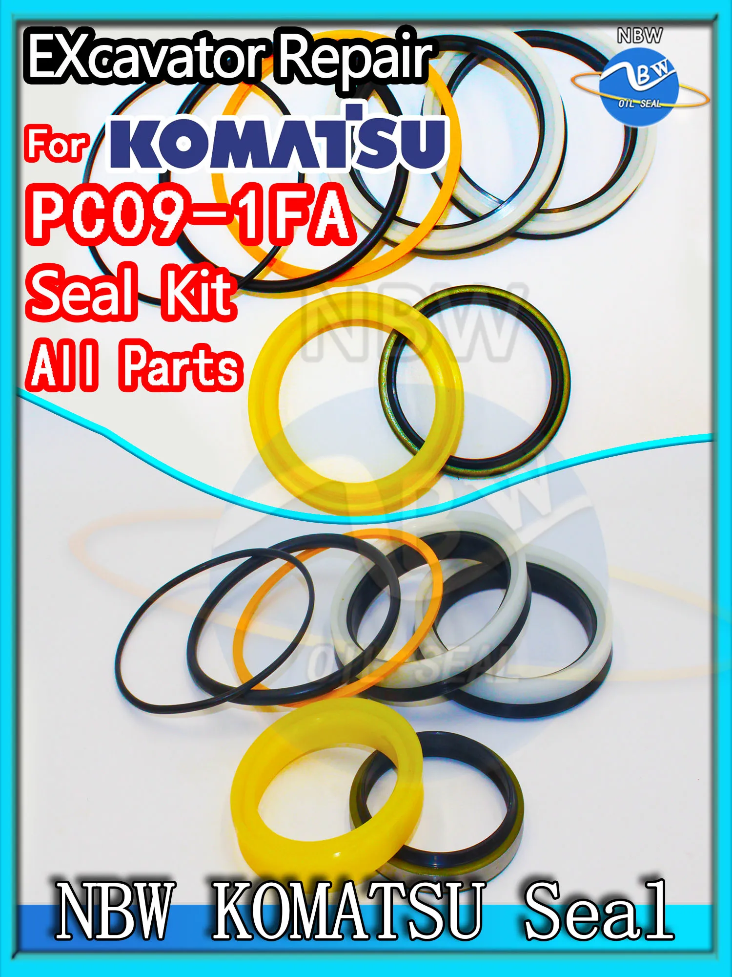 

For KOMATSU PC09-1FA Excavator Oil Seal Kit High Quality Repair PC09 1FA Nitrile NBR Nok Washer Skf Service Orginal Quality Tool