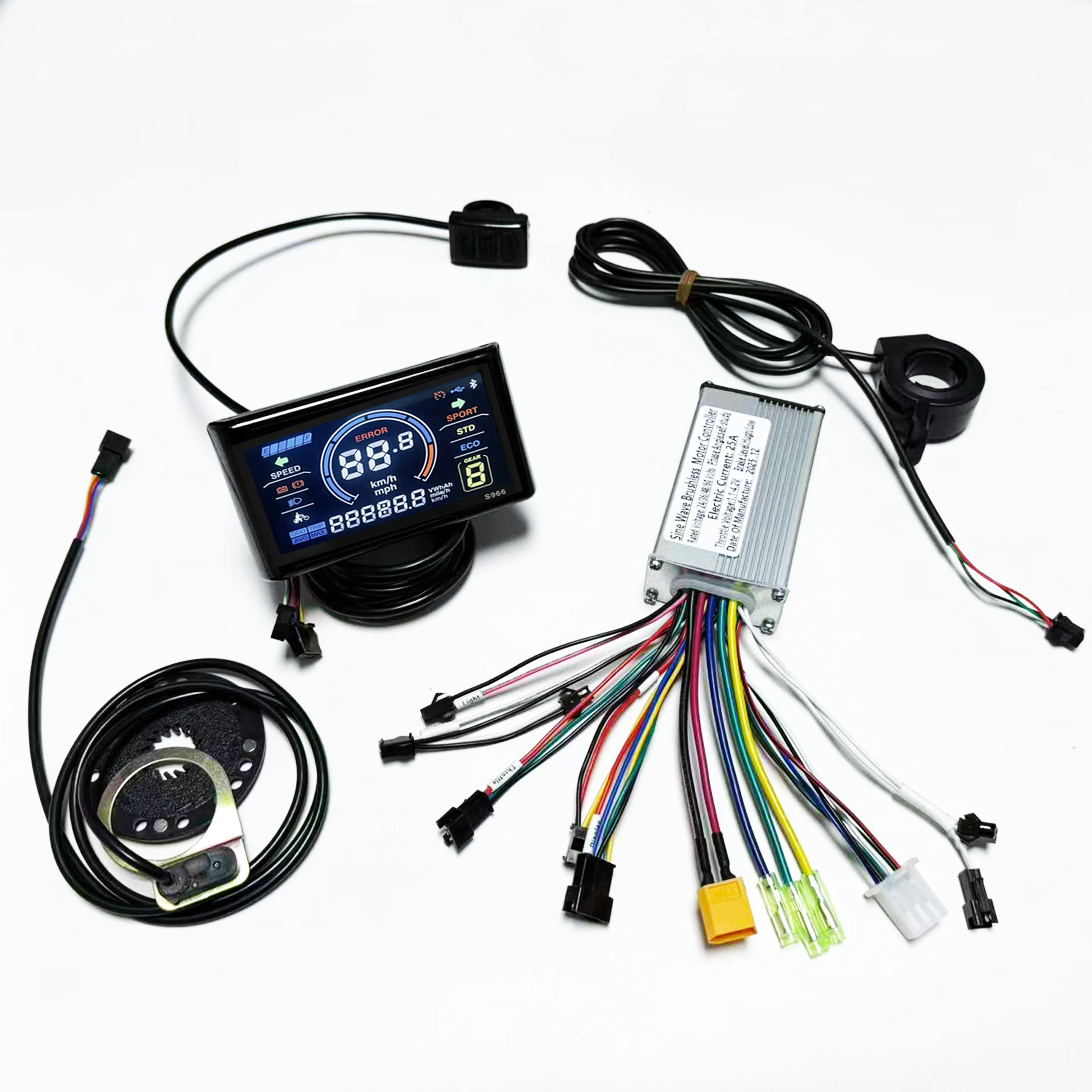 Sine Wave Controller With S966(sw900)LCD Display 24V 36V 48V 350W 500W 25A Ebike