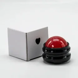 Manual Massage Roller Ball for Body Pain Relief and Muscle Relaxation Therapy (Black Base red)