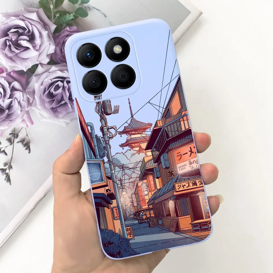 Stylish Floral Moon Soft Silicone Case - Artistic Back Cover