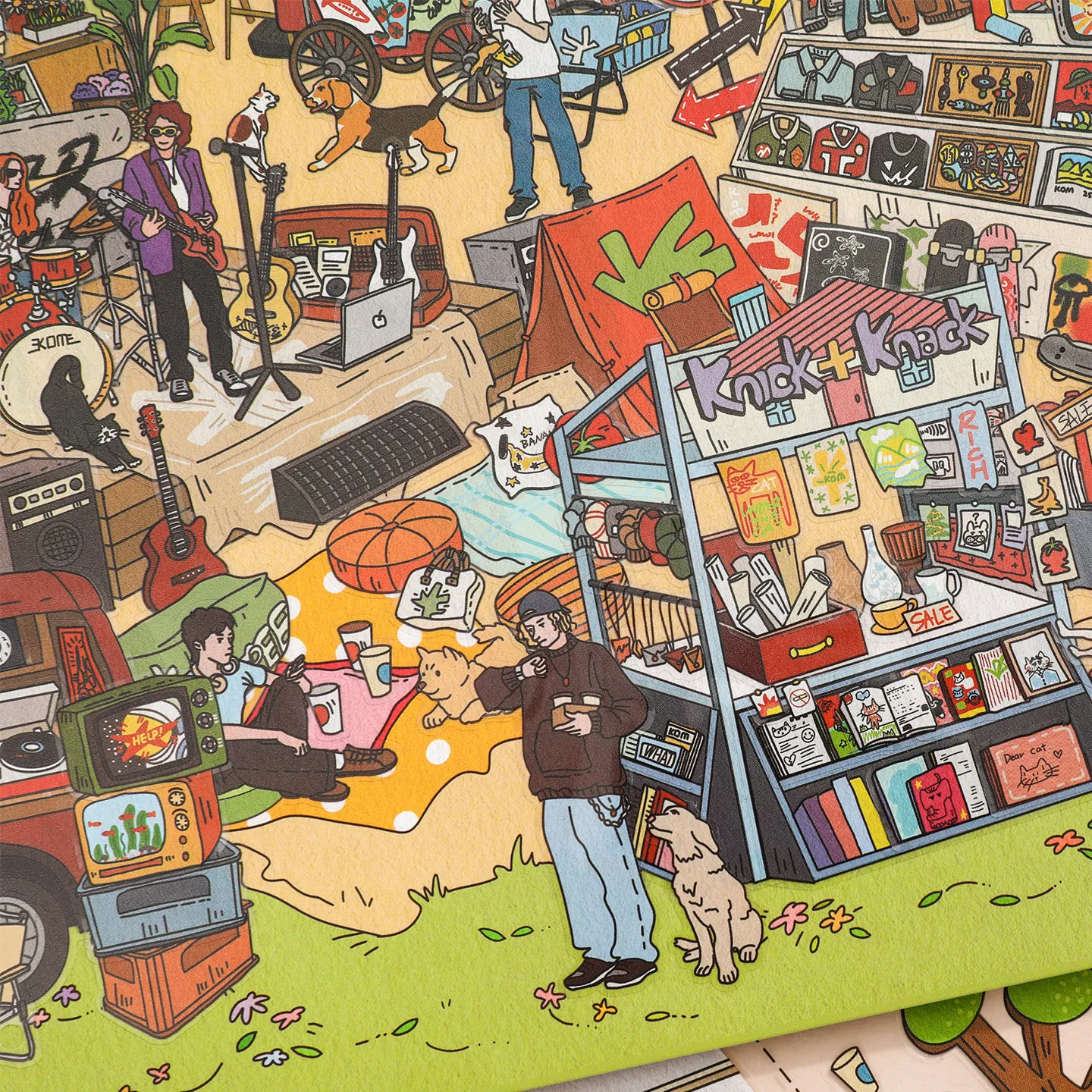 대형 레트로 미국식 애프터눈 파크 조경 스티커, 3D 미니어처 장면, 몰입형 DIY 콜라주, 핸드메이드 아트