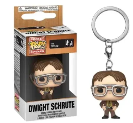 Funko Pop Keychain Toy The Office Action Vinyl Figure Dwight Schrute Pocket Pop Keychain Collection Doll Toys