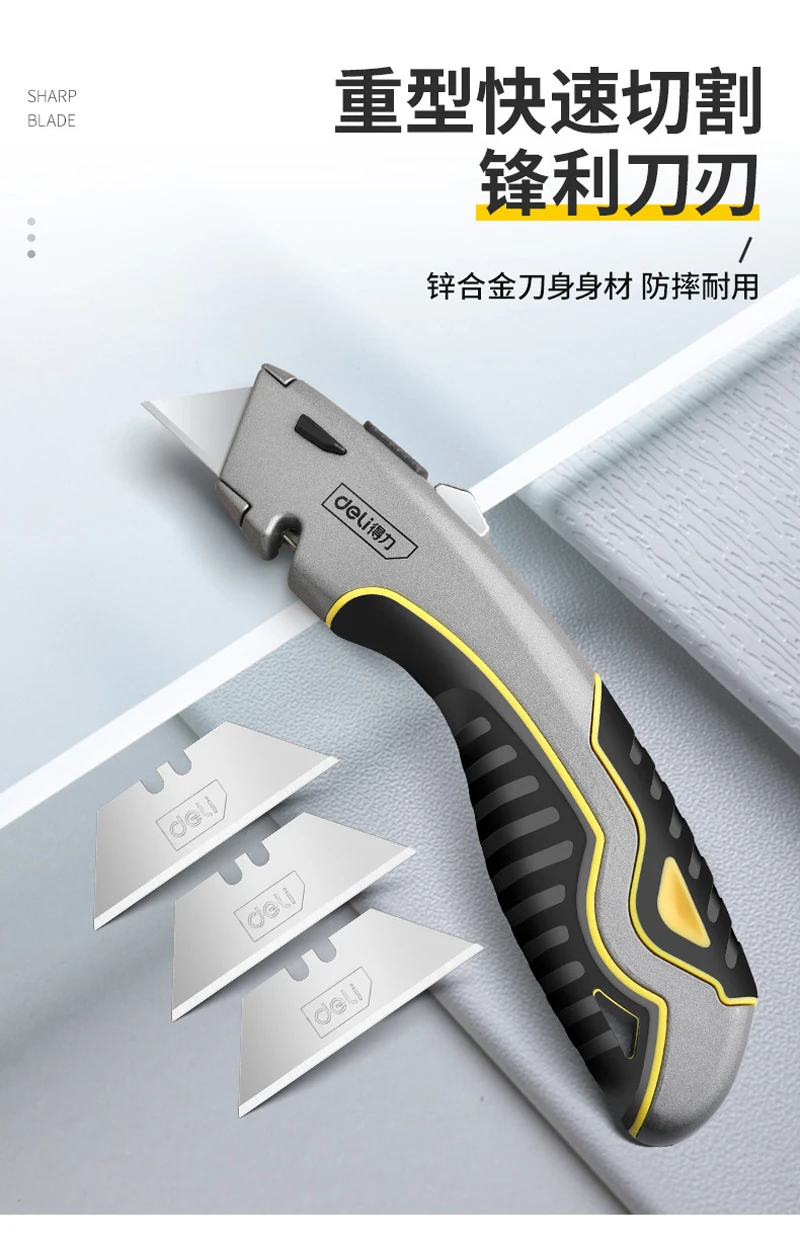 Deli Zinc Alloy Utility Knife, Box Cutter Heavy Duty Retractable for C –  AOOKMIYA