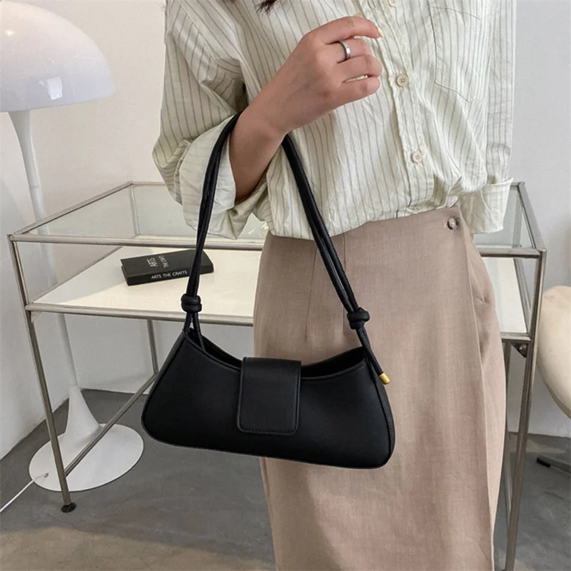 Bolso De Hombro Pequeño Para Mujer Bandolera De Cuero Sólido Con