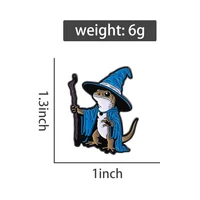 Lizard Wizard Enamel Pins Punk Gothic Blue Animal Metal Brooches Decorate Backpack Clothes Lapel Badge Funny Jewelry Gifts 2