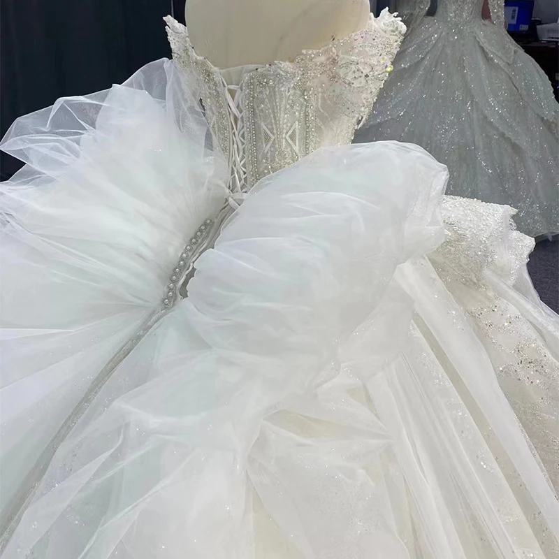 Luxury Dresses For Women 2022 Organza Ball Gown Sweetheart Wedding Suits For Women Sequined MN81 Vestidos De Novia 4