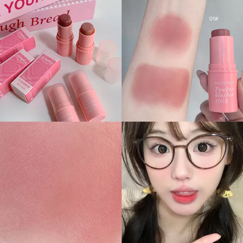 Blush Stick Blush Cream 3 Color Matte Moisturizing Facial Blusher