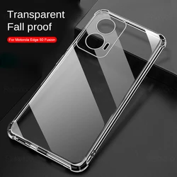 Durable Anti-Fall Soft Silicone TPU Shockproof Case for Motorola Edge 50 Fusion 5G (6.7) (Transparent)