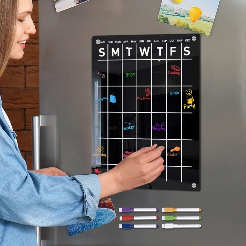 Magnetic Chalkboard Calendar for Fridge, Magnetic Calendar Monthly Planner