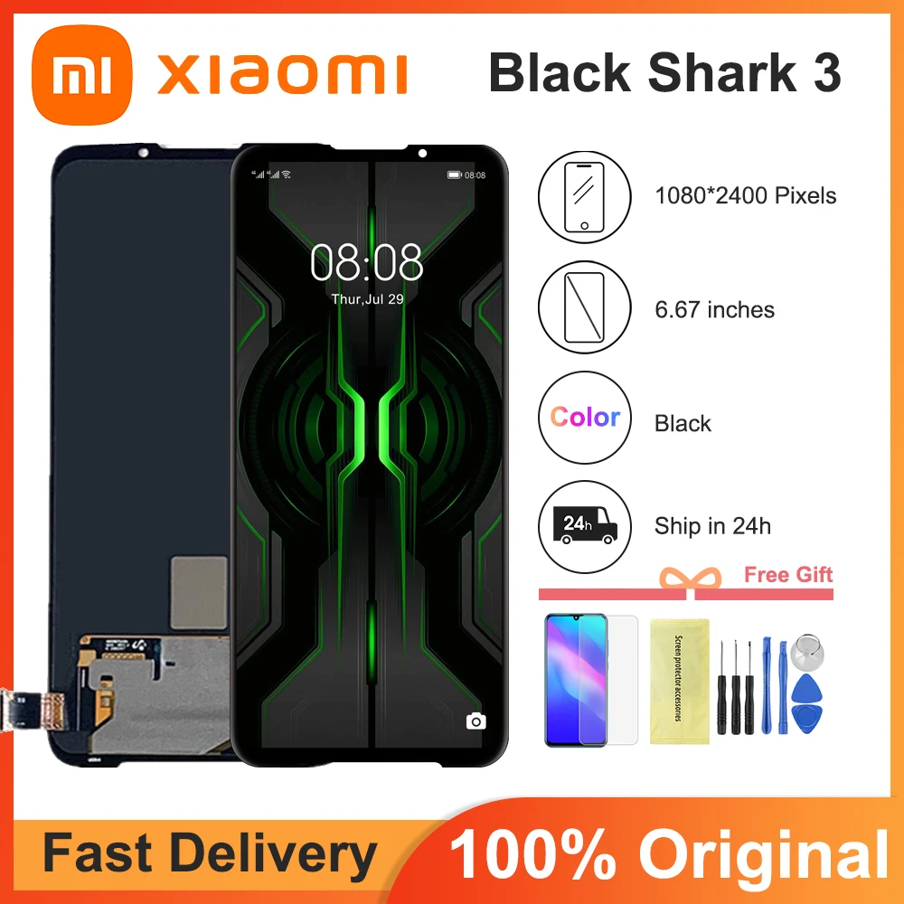 6 67 &quotНовый оригинальный для Xiaomi Black Shark 3 KLE-H0 ЖК-дисплей с сенсорным экраном со