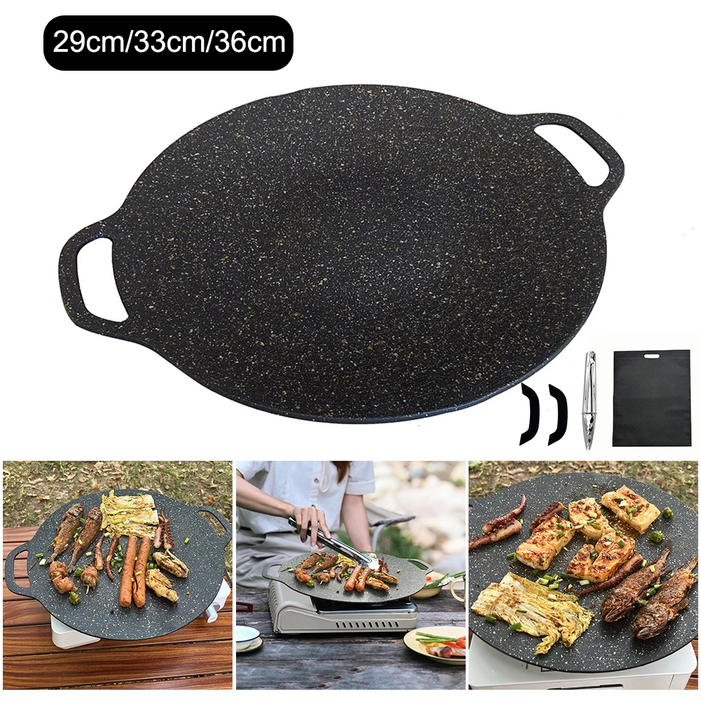 Household Korean-style Physical non stick bbq pan Uniform heating bbq plate  Outdoor grill pan multifunction griddle - AliExpress