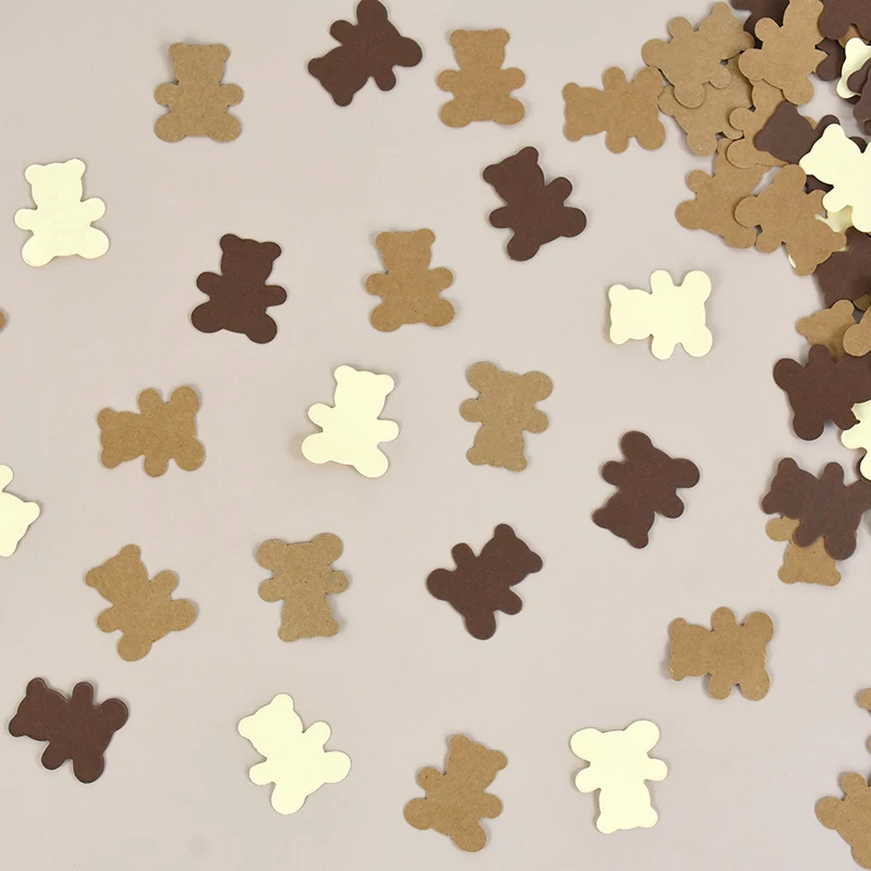 100 teile/los Teddybär Papier Konfetti für Baby party Mädchen Junge Kinder tragen Thema Geburtstags feier Dekoration liefert Tischs treuung – Detail 9