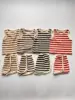 2025 Summer New Baby Sleeveless Clothes Set Infant Boy Girl Vest + Shorts 2pcs Suit Toddler Waffle Striped Breathable Outfits 6