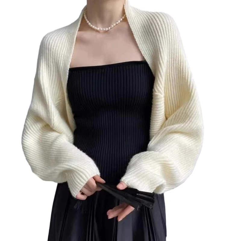 

Women's Cropped Sweaters Cardigans Open Front Shrug Long Sleeve Boleros Jackets drop shipping